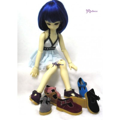 SHM054PNK MSD 1/4 bjd Obitsu 60cm Doll Shoes Velvet Maryjane Pink